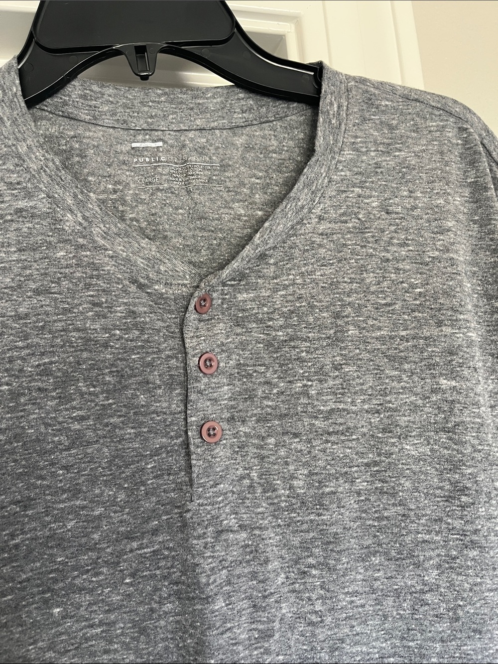Grey T-shirt with button detail
